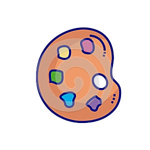 Flat Line Art Paint Palette Icon for School and Art Class Projects photo