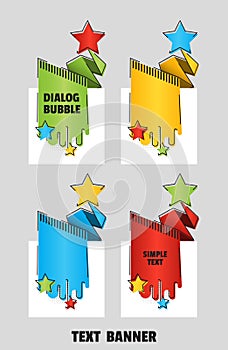 Flat line art style. Paper origami speech bubble for design of advertisement label, sticker. Banners for new year sales