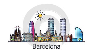 Flat line Barcelona banner photo