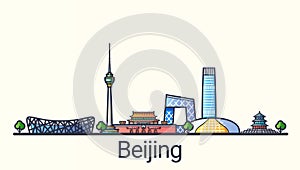 Flat line Beijing banner photo