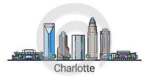 Flat line Charlotte banner