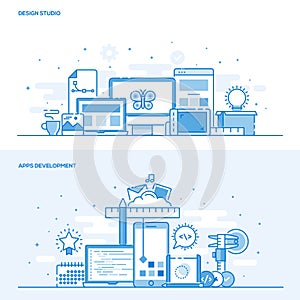 Flat Line color Concept - Design Studio and Apps Development