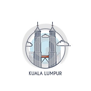 Flat line deisgned icon - Kuala Lumpur photo