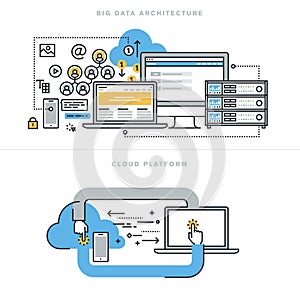 Flat line design concepts for big data architecture and cloud computing