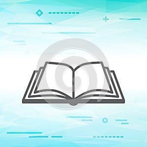 Flat Line design graphic image concept of open book icon