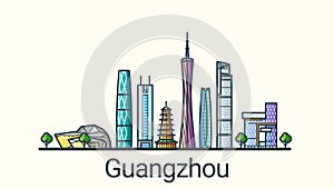 Flat line Guangzhou banner