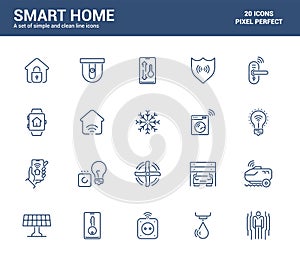 Flat line icons design-Smart Home