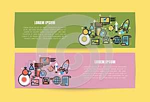 Flat line illustration of design, Modern vector illustration