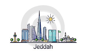 Flat line Jeddah banner