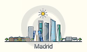 Flat line Madrid banner photo