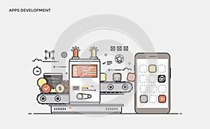 Flat Line Modern Concept Illustration