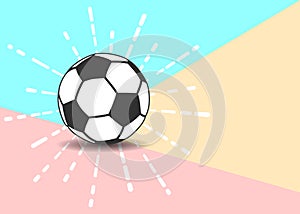 Flat Line modern pastel colored soccer ball icon with shadow on