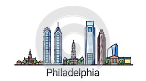Flat line Philadelphia banner