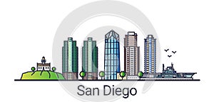 Flat line San Diego banner