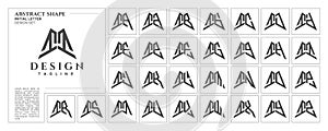 Flat line sharp abstract shape letter I II logo stamp set