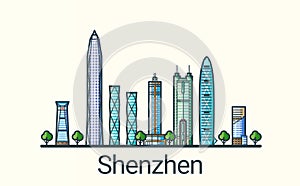 Flat line Shenzhen banner