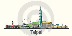 Flat line Taipei banner photo