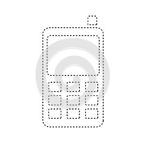 Flat Line Uncolored Business Smart Phone Sticker Over White Back