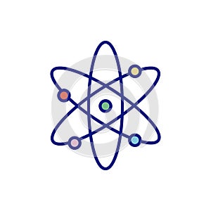 Flat Line Vector of a DNA Molecule for Science and School Projects