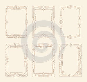 Flat linear rectangular frame set collection