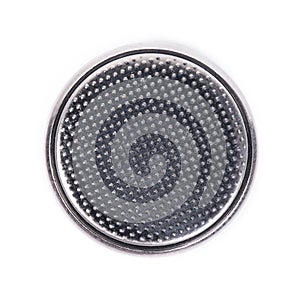 Flat lithium round button cell battery isolated