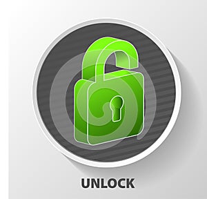 Flat lock with keyhole for safeguard. Vector illustration of sec