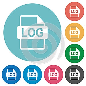 Flat LOG file format icons