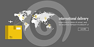 Flat logistics concept of shipping and delivery types. Web illustration infographic template