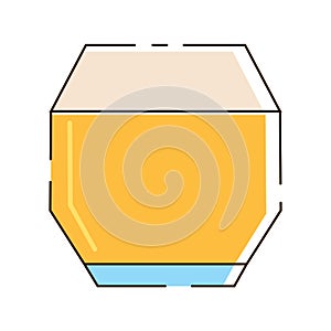 Flat low drink glass. Vector