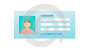 Flat Low-Poly User ID Card Icon for Profile Access, vector design Generative AI