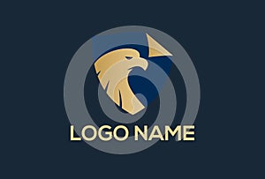 Luxury Shield Eagle Head Security Protection Logo Design