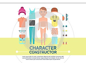 Flat Male Character Creation Set