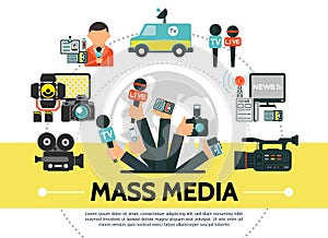 Flat Mass Media Concept