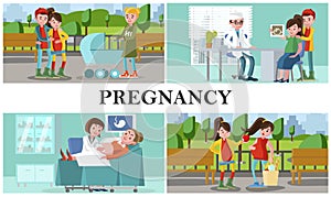 Flat Maternity And Pregnancy Composition