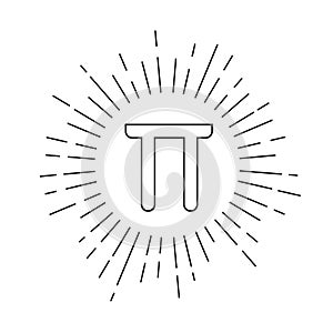 Flat mathematic Pi icon. Vector illustration