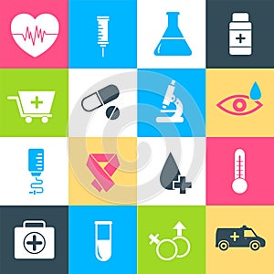 Flat medical equipment set icons concept background. vector illustration design for web and mobile template