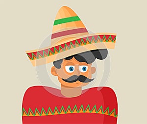 Flat mexican hat vector avatar