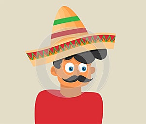 Flat mexican hat vector icon