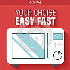 Flat microwave kitchen equipment background