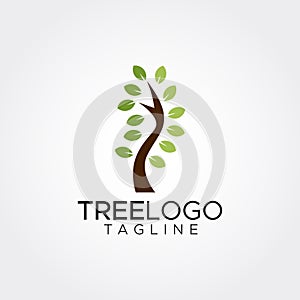 Flat minimalist tree logo template