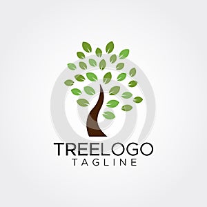 Flat minimalist tree logo template