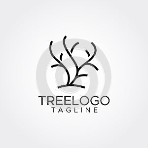 Flat minimalist tree logo template