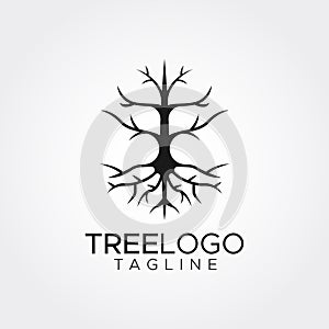 Flat minimalist tree logo template