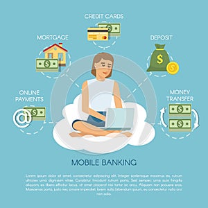 Flat Mobile Banking Concept