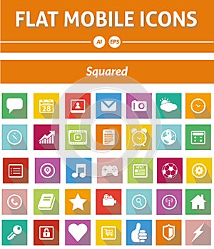 Flat Mobile Icons - Squared Version