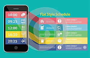 Flat Mobile Web UI Concept for mobile or tablet we