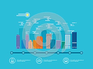 Flat modern building infographics