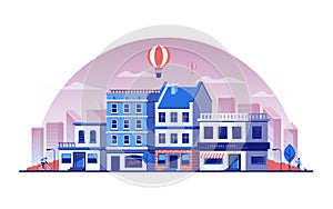 Flat Modern design Illustration of Cityscape