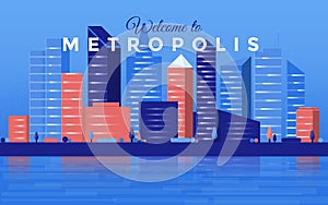 Flat Modern design Illustration of Metropolis