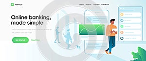 Flat Modern design Illustration of Online Banking